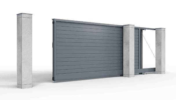 Откатные ворота с заполнением сэдвич-панель, горизонтальное