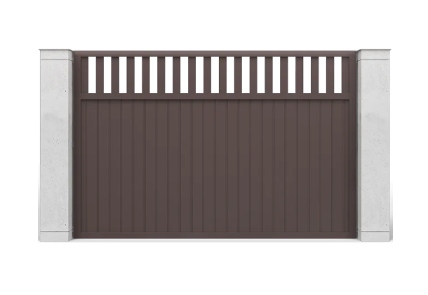 Забор 2000 x 1210 мм с заполнением ролетный профиль L-гофр + 37, вертикальное