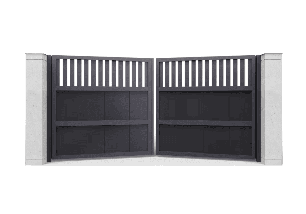 Распашные ворота с заполнением ролетный профиль L-гофр + 37, вертикальное