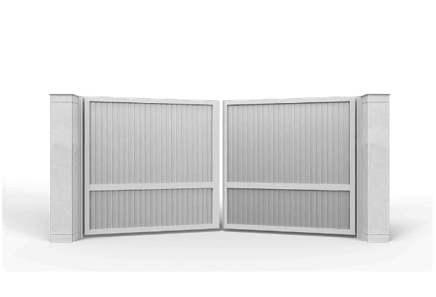 Автоматические распашные ворота с заполнением ролетный профиль AG77, вертикальное