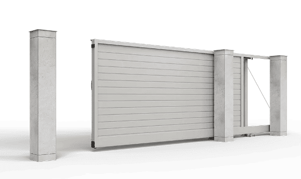 Откатные ворота с заполнением сэдвич-панель, горизонтальное, автоматика