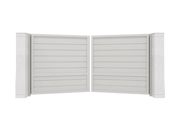 Распашные ворота с заполнением жалюзи 200 мм