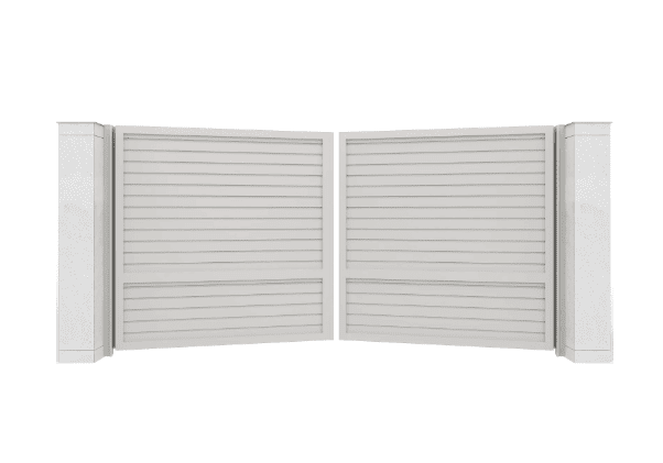 Распашные ворота с заполнением жалюзи 100 мм