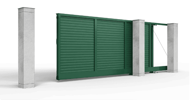 Откатные ворота с заполнением ролетный профиль AG77, горизонтальное, автоматика