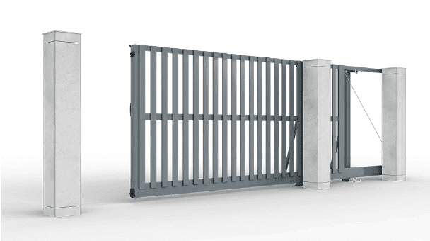 Откатные ворота с заполнением алюминиевый профиль 82, вертикальное