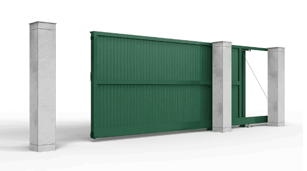 Автоматические откатные ворота с заполнением ролетный профиль AG77, вертикальное