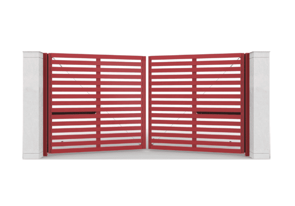 Распашные ворота с заполнением алюминиевый профиль 82, горизонтальное