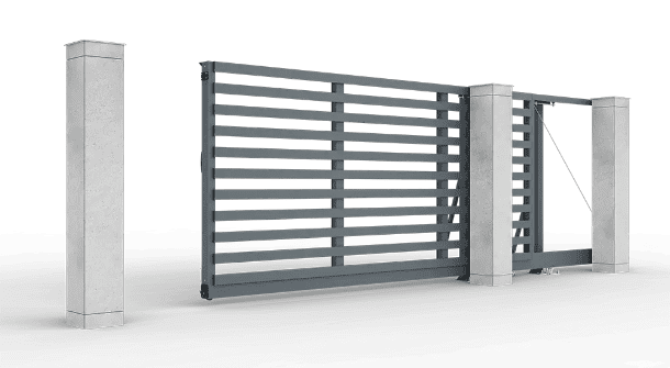 Откатные ворота с заполнением алюминиевый профиль 82, горизонтальное