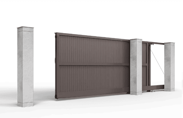 Откатные ворота с заполнением ролетный профиль AG77, вертикальное