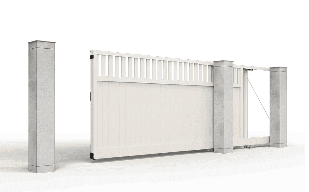 Откатные ворота с заполнением ролетный профиль L-гофр + 37, вертикальное