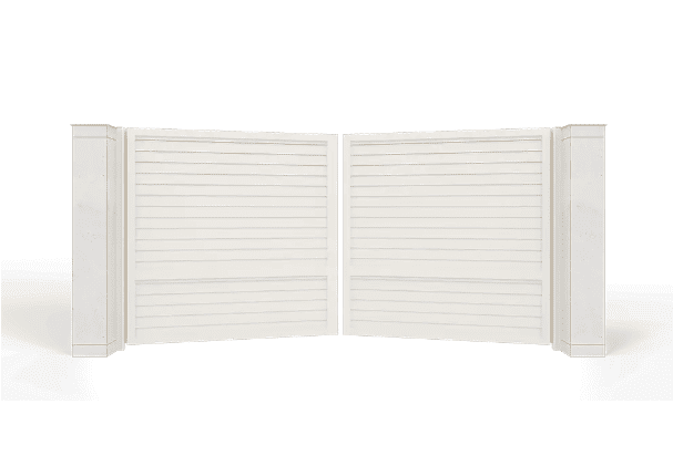 Распашные ворота с заполнением жалюзи 100 мм, автоматика