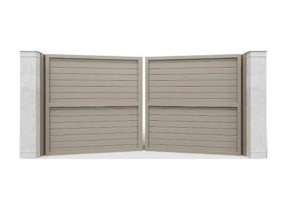 Распашные ворота с заполнением сэдвич-панель, горизонтальное