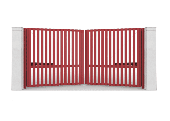 Распашные ворота с заполнением алюминиевый профиль 82, вертикальное