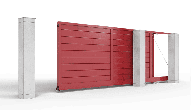 Откатные ворота с заполнением жалюзи 200 мм