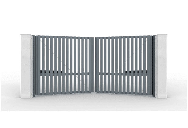 Автоматические распашные ворота с заполнением алюминиевый профиль 82, вертикальное