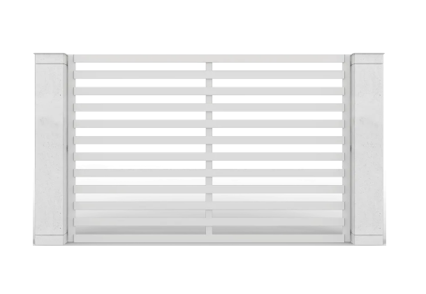 Забор 2000 x 1210 мм с заполнением алюминиевый профиль 82, горизонтальное